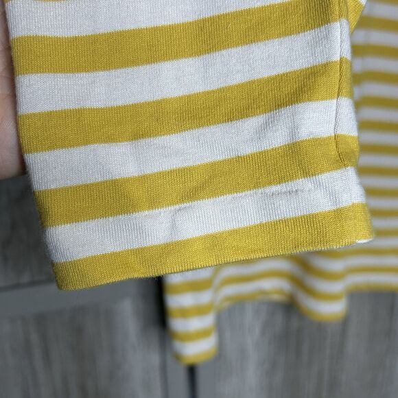 Agnes B. Border Striped T Shirt Yellow Cream Size 2 - Picture 4 of 6
